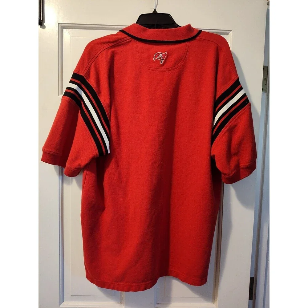Vintage Tampa Bay Buccaneeers Polo Shirt Adult XLarge Red Black White NFL - Picture 16 of 16